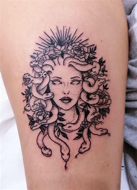 medusa neck tattoo